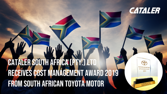 Cataler South Africa (Pty.) Ltd Received Cost Management Award from Toyota South Africa Motors (Pty) Ltd