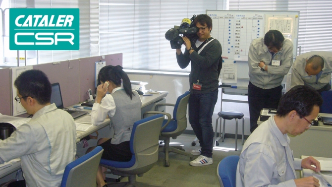 テレワーク実践事例として、静岡朝日テレビに密着取材していただきました