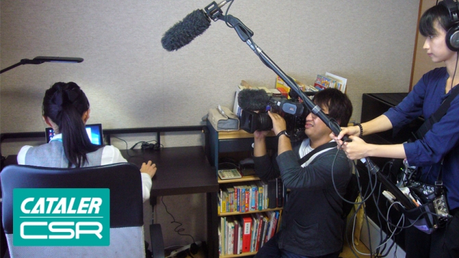 テレワーク実践事例として、静岡朝日テレビに密着取材していただきました
