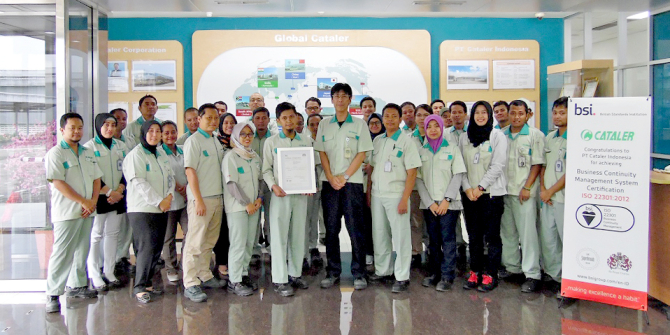 キャタラーインドネシアが「ISO22301」の認証を取得しました